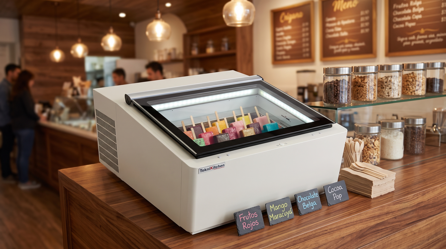 ¿Por qué invertir en dos equipos distintos cuando uno solo te da la versatilidad de exhibir gelato o paletas según lo necesites?