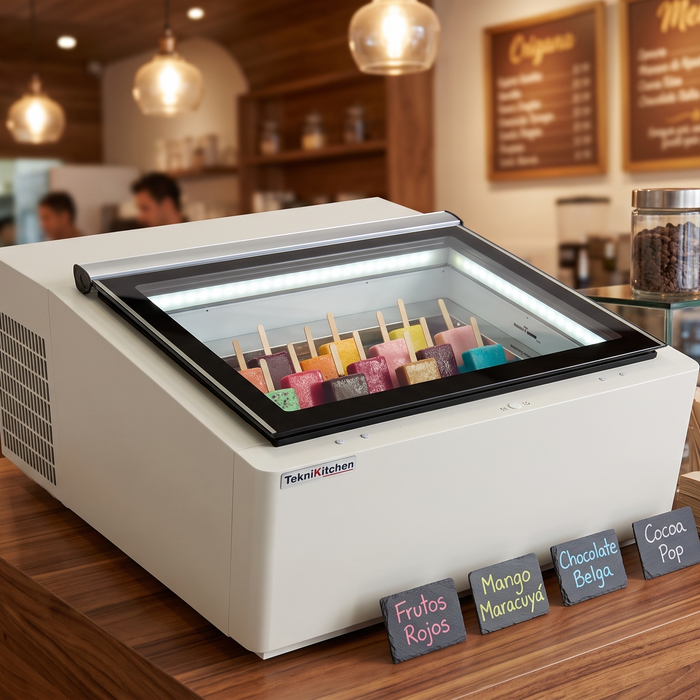 ¿Por qué invertir en dos equipos distintos cuando uno solo te da la versatilidad de exhibir gelato o paletas según lo necesites?