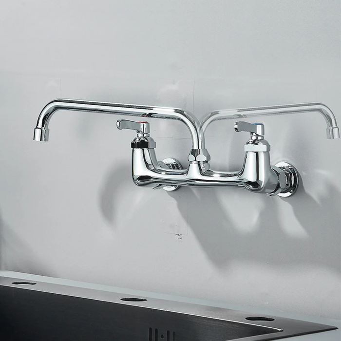 Grifo Mezclador a Pared de 8" con Cuello Swing Móvil de 16"