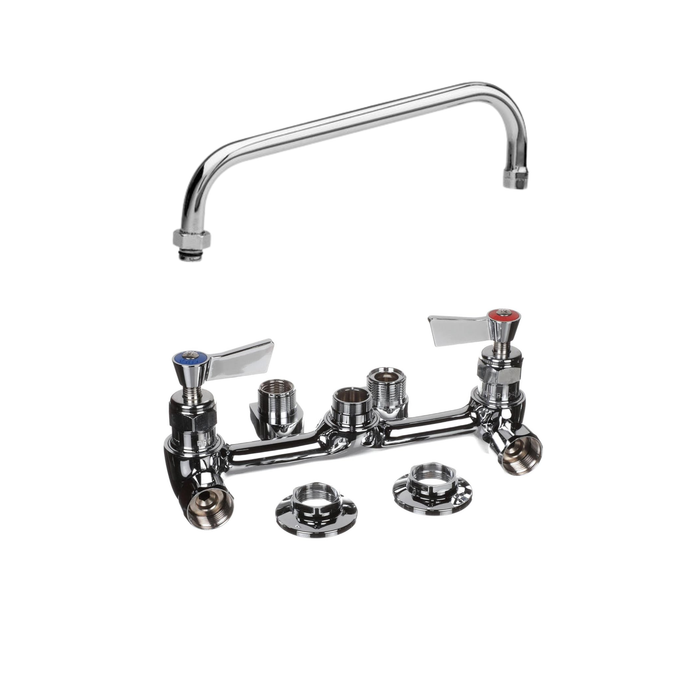 Grifo Mezclador a Pared de 8" con Cuello Swing Móvil de 16"