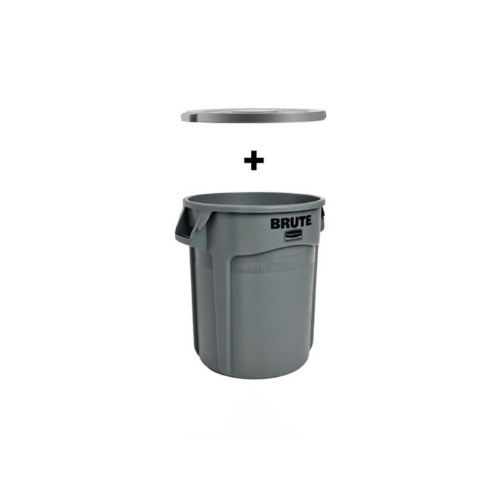 Contenedor de 20 galones FG2620 y Tapa FG2619 Rubbermaid para Trabajo Pesado Diversos Usos