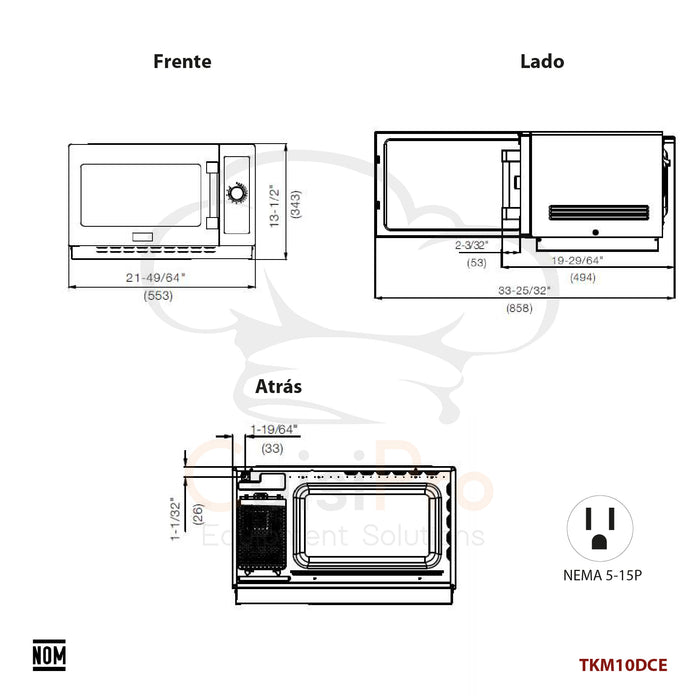 Microondas comercial trabajo medio TKM10DCE TekniKitchen