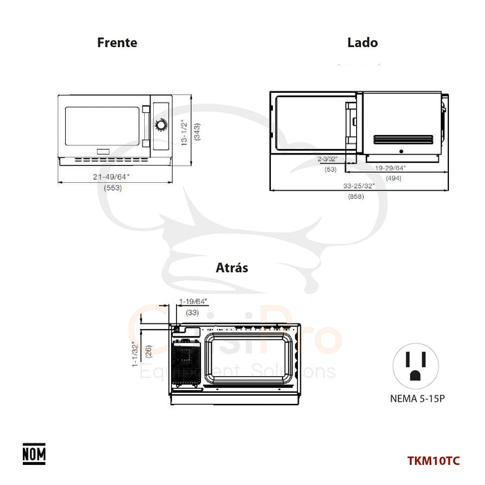 Microondas comercial trabajo medio TKM10TC TekniKitchen