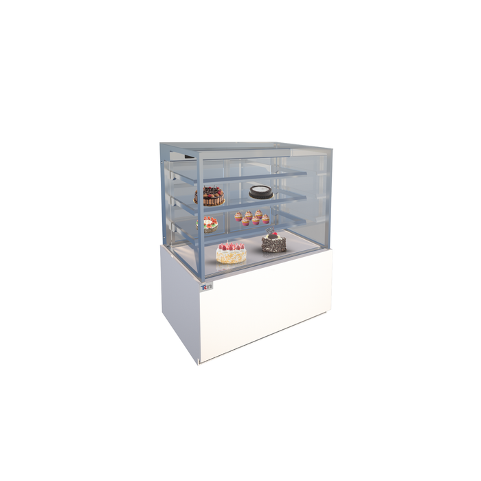 Vitrina Recta Expositora para Pastelería 115v TKN9R4 TKN Iluminación LED 3 Entrepaños Ajustables