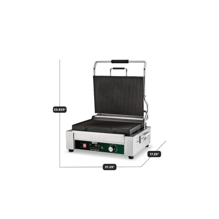 Paninera "Grill Supremo" Temporizador Programable Placas Acanaladas WPG250TX Waring Commercial
