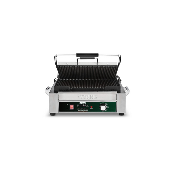 Paninera "Grill Supremo" Temporizador Programable Placas Acanaladas WPG250TX Waring Commercial