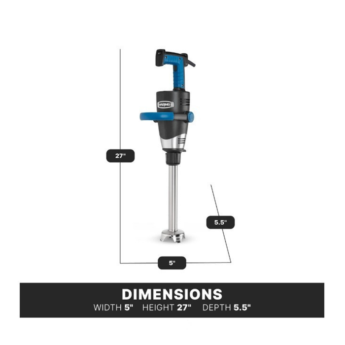 Batidora de Inmersión Big Stick EvolutionX con Brazo de 12 Pulgadas de Alta Resistencia WSB500X Waring Commercial