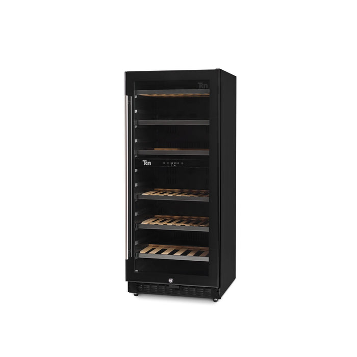 Cava de Vinos Doble Temperatura Capacidad 121 Botellas WC2T121 TKN Estantes de Madera Cava Empotrable o Freestanding