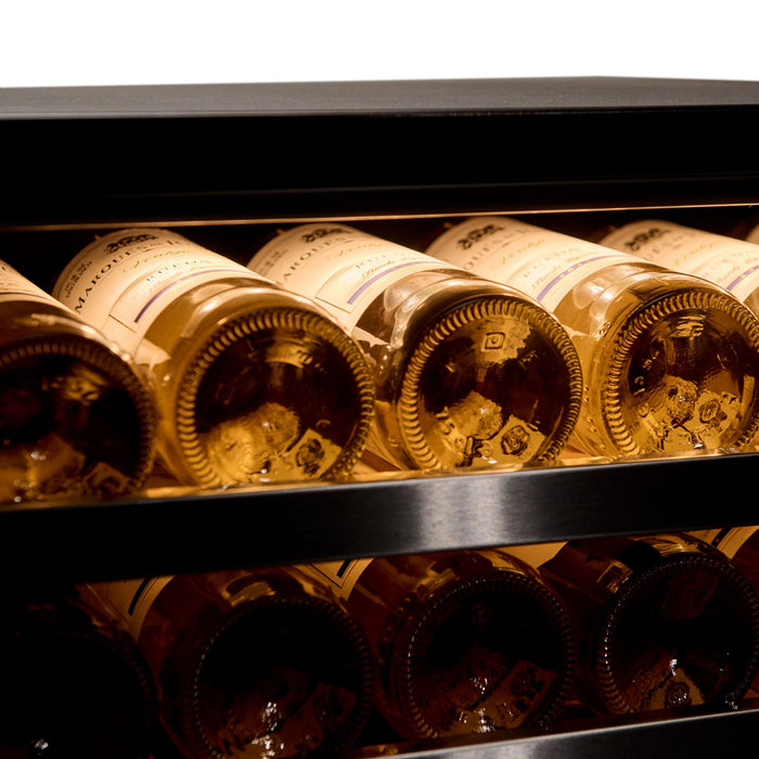 Cava de Vinos Doble Temperatura Capacidad 202 Botellas WC2T202 TKN Estantes de Madera Cava Empotrable o Freestanding