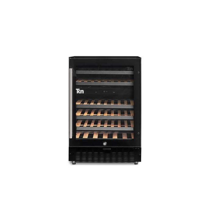 Cava de Vinos Doble Temperatura Capacidad 46 Botellas WC2T46 TKN Estantes de Madera Cava Empotrable o Freestanding