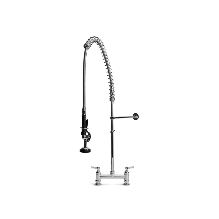 Llave de Prelavado Grifo a Cubierta con Mezcladora de 8" Manguera Flexible de Acero Inoxidable TKN2310 TKN