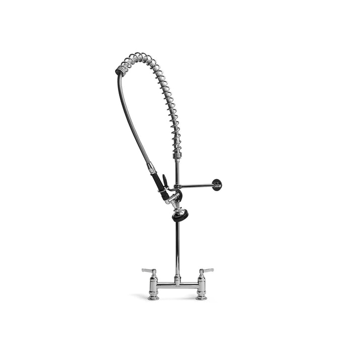 Llave de Prelavado Grifo a Cubierta con Mezcladora de 8" Manguera Flexible de Acero Inoxidable TKN2310 TKN