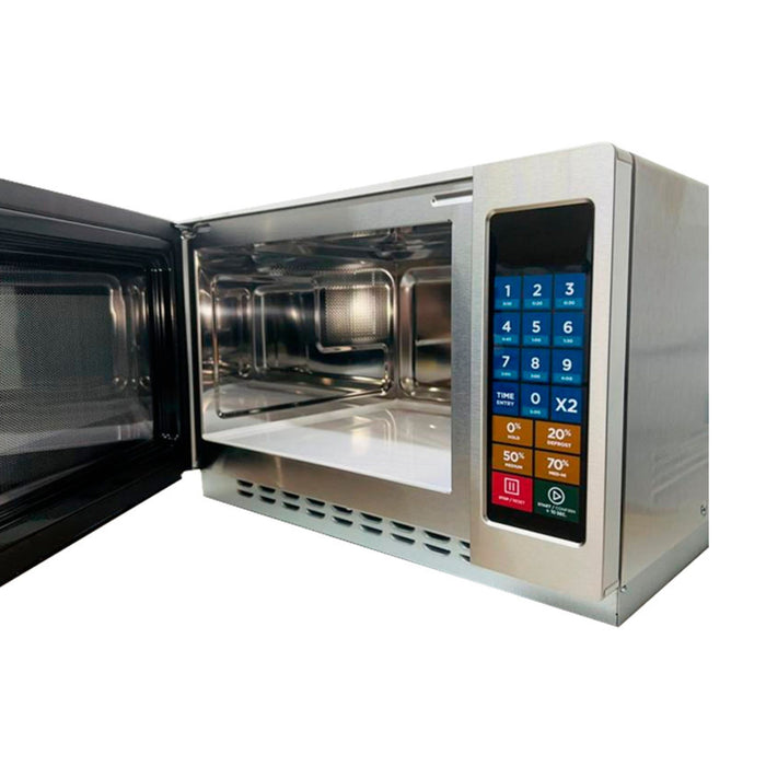 Horno de Microondas Acero Inoxidable 1.2 pies cúbicos Capacidad 100 Programas Uso Comercial Trabajo Medio TKM10TC TekniKitchen